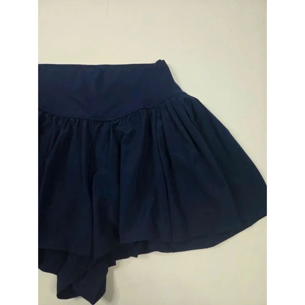 Offline Aerie Navy Blue Pleated Flowy Shorts Medium Flat Waistband